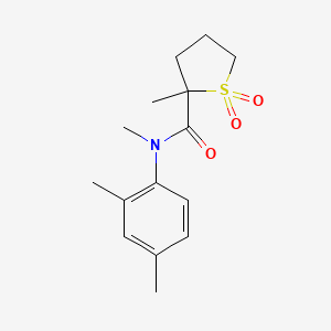 molecular formula C15H21NO3S B7365165 N-(2,4-dimethylphenyl)-N,2-dimethyl-1,1-dioxothiolane-2-carboxamide 