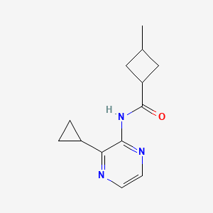 molecular formula C13H17N3O B7365341 N-(3-cyclopropylpyrazin-2-yl)-3-methylcyclobutane-1-carboxamide 