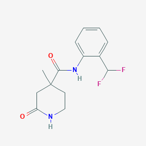 molecular formula C14H16F2N2O2 B7365346 N-[2-(difluoromethyl)phenyl]-4-methyl-2-oxopiperidine-4-carboxamide 