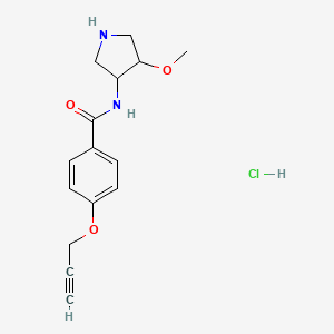 molecular formula C15H19ClN2O3 B7365353 N-(4-methoxypyrrolidin-3-yl)-4-prop-2-ynoxybenzamide;hydrochloride 