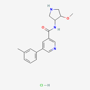 molecular formula C18H22ClN3O2 B7365374 N-(4-methoxypyrrolidin-3-yl)-5-(3-methylphenyl)pyridine-3-carboxamide;hydrochloride 