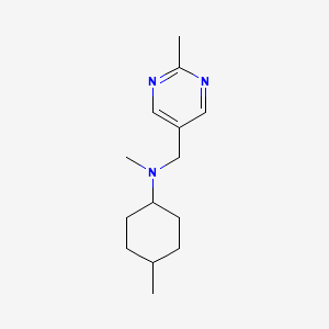 molecular formula C14H23N3 B7365390 N,4-dimethyl-N-[(2-methylpyrimidin-5-yl)methyl]cyclohexan-1-amine 