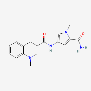 molecular formula C17H20N4O2 B7365446 N-(5-carbamoyl-1-methylpyrrol-3-yl)-1-methyl-3,4-dihydro-2H-quinoline-3-carboxamide 