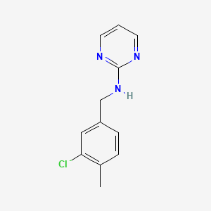 molecular formula C12H12ClN3 B7365503 N-[(3-chloro-4-methylphenyl)methyl]pyrimidin-2-amine 