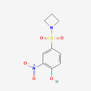 molecular formula C9H10N2O5S B7365511 4-(Azetidin-1-ylsulfonyl)-2-nitrophenol 