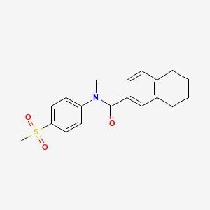 molecular formula C19H21NO3S B7366007 N-methyl-N-(4-methylsulfonylphenyl)-5,6,7,8-tetrahydronaphthalene-2-carboxamide 