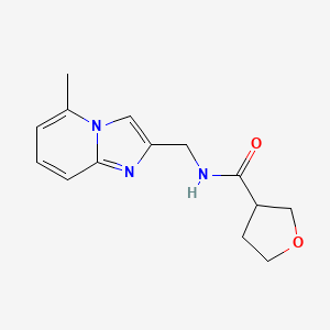 molecular formula C14H17N3O2 B7366048 N-[(5-methylimidazo[1,2-a]pyridin-2-yl)methyl]oxolane-3-carboxamide 