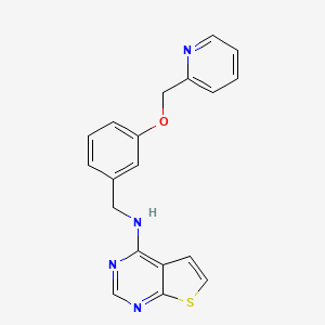 molecular formula C19H16N4OS B7366144 N-[[3-(pyridin-2-ylmethoxy)phenyl]methyl]thieno[2,3-d]pyrimidin-4-amine 