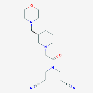 molecular formula C18H29N5O2 B7366146 N,N-bis(2-cyanoethyl)-2-[(3S)-3-(morpholin-4-ylmethyl)piperidin-1-yl]acetamide 