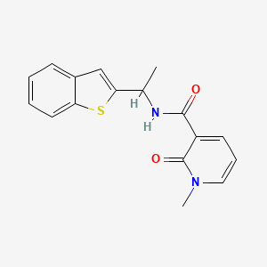 molecular formula C17H16N2O2S B7366152 N-[1-(1-benzothiophen-2-yl)ethyl]-1-methyl-2-oxopyridine-3-carboxamide 