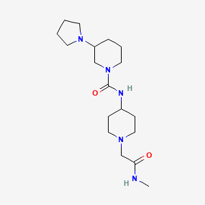 molecular formula C18H33N5O2 B7366165 N-[1-[2-(methylamino)-2-oxoethyl]piperidin-4-yl]-3-pyrrolidin-1-ylpiperidine-1-carboxamide 