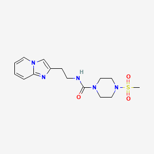 molecular formula C15H21N5O3S B7366174 N-(2-imidazo[1,2-a]pyridin-2-ylethyl)-4-methylsulfonylpiperazine-1-carboxamide 