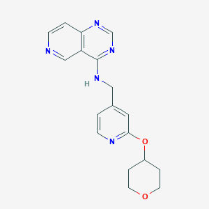 molecular formula C18H19N5O2 B7366219 N-[[2-(oxan-4-yloxy)pyridin-4-yl]methyl]pyrido[4,3-d]pyrimidin-4-amine 