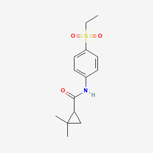 molecular formula C14H19NO3S B7366250 N-(4-ethylsulfonylphenyl)-2,2-dimethylcyclopropane-1-carboxamide 