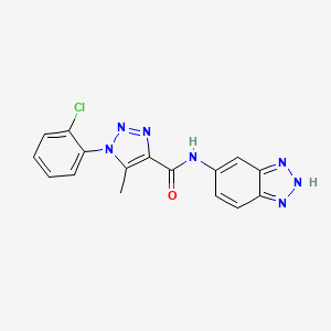 molecular formula C16H12ClN7O B7366269 N-(2H-benzotriazol-5-yl)-1-(2-chlorophenyl)-5-methyltriazole-4-carboxamide 