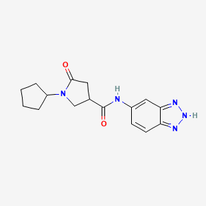 molecular formula C16H19N5O2 B7366276 N-(2H-benzotriazol-5-yl)-1-cyclopentyl-5-oxopyrrolidine-3-carboxamide 