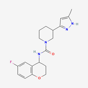 molecular formula C19H23FN4O2 B7366392 N-(6-fluoro-3,4-dihydro-2H-chromen-4-yl)-3-(5-methyl-1H-pyrazol-3-yl)piperidine-1-carboxamide 