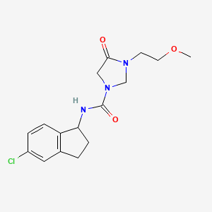 molecular formula C16H20ClN3O3 B7366399 N-(5-chloro-2,3-dihydro-1H-inden-1-yl)-3-(2-methoxyethyl)-4-oxoimidazolidine-1-carboxamide 