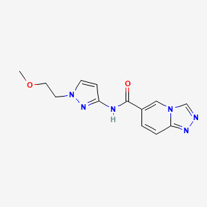 molecular formula C13H14N6O2 B7366416 N-[1-(2-methoxyethyl)pyrazol-3-yl]-[1,2,4]triazolo[4,3-a]pyridine-6-carboxamide 
