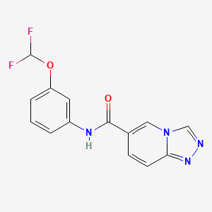 molecular formula C14H10F2N4O2 B7366460 N-[3-(difluoromethoxy)phenyl]-[1,2,4]triazolo[4,3-a]pyridine-6-carboxamide 