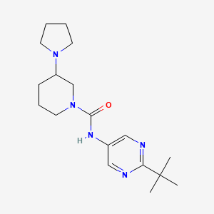 molecular formula C18H29N5O B7366629 N-(2-tert-butylpyrimidin-5-yl)-3-pyrrolidin-1-ylpiperidine-1-carboxamide 