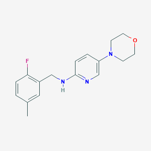 molecular formula C17H20FN3O B7366636 N-[(2-fluoro-5-methylphenyl)methyl]-5-morpholin-4-ylpyridin-2-amine 