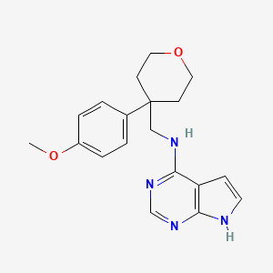 molecular formula C19H22N4O2 B7366788 N-[[4-(4-methoxyphenyl)oxan-4-yl]methyl]-7H-pyrrolo[2,3-d]pyrimidin-4-amine 