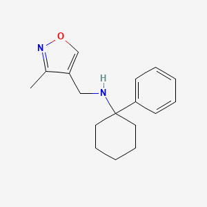 molecular formula C17H22N2O B7366838 N-[(3-methyl-1,2-oxazol-4-yl)methyl]-1-phenylcyclohexan-1-amine 