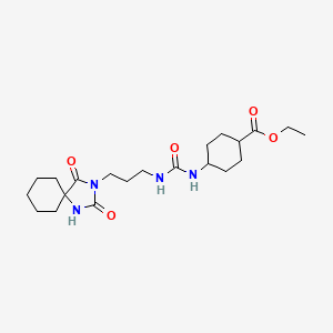 molecular formula C21H34N4O5 B7366964 Ethyl 4-[3-(2,4-dioxo-1,3-diazaspiro[4.5]decan-3-yl)propylcarbamoylamino]cyclohexane-1-carboxylate 