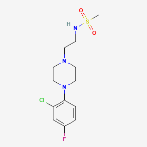 molecular formula C13H19ClFN3O2S B7367042 N-[2-[4-(2-chloro-4-fluorophenyl)piperazin-1-yl]ethyl]methanesulfonamide 