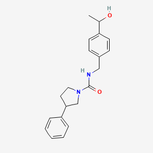 molecular formula C20H24N2O2 B7367075 N-[[4-(1-hydroxyethyl)phenyl]methyl]-3-phenylpyrrolidine-1-carboxamide 