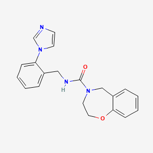 molecular formula C20H20N4O2 B7367089 N-[(2-imidazol-1-ylphenyl)methyl]-3,5-dihydro-2H-1,4-benzoxazepine-4-carboxamide 