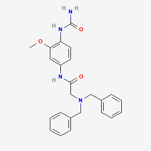 molecular formula C24H26N4O3 B7367093 N-[4-(carbamoylamino)-3-methoxyphenyl]-2-(dibenzylamino)acetamide 