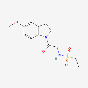 molecular formula C13H18N2O4S B7367206 N-[2-(5-methoxy-2,3-dihydroindol-1-yl)-2-oxoethyl]ethanesulfonamide 