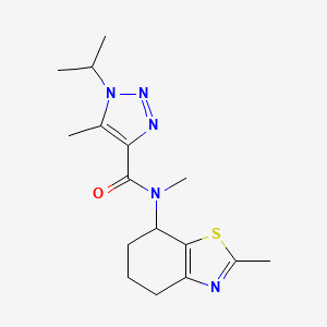 molecular formula C16H23N5OS B7367241 N,5-dimethyl-N-(2-methyl-4,5,6,7-tetrahydro-1,3-benzothiazol-7-yl)-1-propan-2-yltriazole-4-carboxamide 
