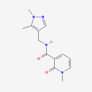 molecular formula C13H16N4O2 B7367319 N-[(1,5-dimethylpyrazol-4-yl)methyl]-1-methyl-2-oxopyridine-3-carboxamide 