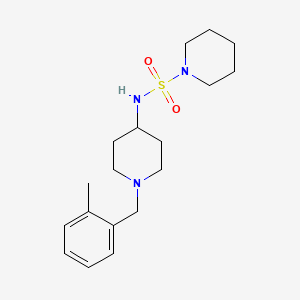 molecular formula C18H29N3O2S B7367340 N-[1-[(2-methylphenyl)methyl]piperidin-4-yl]piperidine-1-sulfonamide 