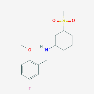 molecular formula C15H22FNO3S B7367349 N-[(5-fluoro-2-methoxyphenyl)methyl]-3-methylsulfonylcyclohexan-1-amine 