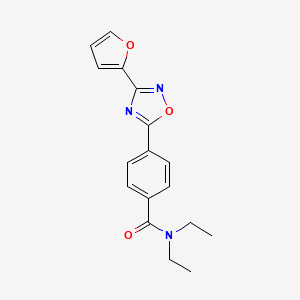 molecular formula C17H17N3O3 B7367427 N,N-diethyl-4-[3-(furan-2-yl)-1,2,4-oxadiazol-5-yl]benzamide 