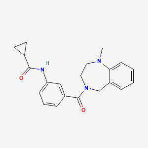 molecular formula C21H23N3O2 B7367433 N-[3-(1-methyl-3,5-dihydro-2H-1,4-benzodiazepine-4-carbonyl)phenyl]cyclopropanecarboxamide 