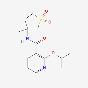 molecular formula C14H20N2O4S B7367471 N-(3-methyl-1,1-dioxothiolan-3-yl)-2-propan-2-yloxypyridine-3-carboxamide 