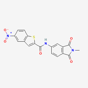 molecular formula C18H11N3O5S B7367527 N-(2-methyl-1,3-dioxoisoindol-5-yl)-5-nitro-1-benzothiophene-2-carboxamide 