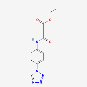 molecular formula C14H17N5O3 B7367633 Ethyl 2,2-dimethyl-3-oxo-3-[4-(tetrazol-1-yl)anilino]propanoate 