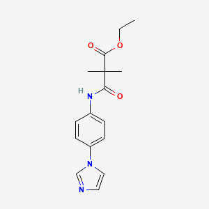 molecular formula C16H19N3O3 B7367634 Ethyl 3-(4-imidazol-1-ylanilino)-2,2-dimethyl-3-oxopropanoate 
