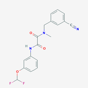 molecular formula C18H15F2N3O3 B7367641 N'-[(3-cyanophenyl)methyl]-N-[3-(difluoromethoxy)phenyl]-N'-methyloxamide 