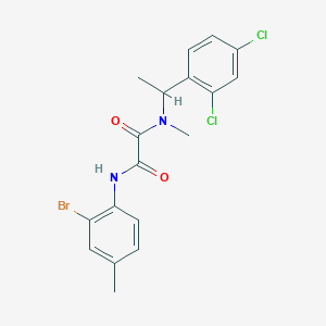 molecular formula C18H17BrCl2N2O2 B7367656 N-(2-bromo-4-methylphenyl)-N'-[1-(2,4-dichlorophenyl)ethyl]-N'-methyloxamide 