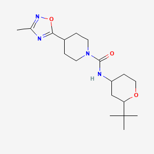 molecular formula C18H30N4O3 B7367748 N-(2-tert-butyloxan-4-yl)-4-(3-methyl-1,2,4-oxadiazol-5-yl)piperidine-1-carboxamide 