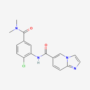 molecular formula C17H15ClN4O2 B7367764 N-[2-chloro-5-(dimethylcarbamoyl)phenyl]imidazo[1,2-a]pyridine-6-carboxamide 