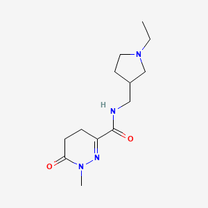molecular formula C13H22N4O2 B7367890 N-[(1-ethylpyrrolidin-3-yl)methyl]-1-methyl-6-oxo-4,5-dihydropyridazine-3-carboxamide 