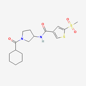 molecular formula C17H24N2O4S2 B7368010 N-[1-(cyclohexanecarbonyl)pyrrolidin-3-yl]-5-methylsulfonylthiophene-3-carboxamide 